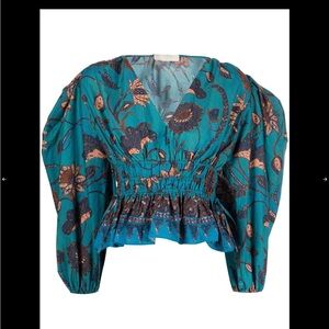Ulla Johnson Shira Floral Print Peplum Blouse size 4
